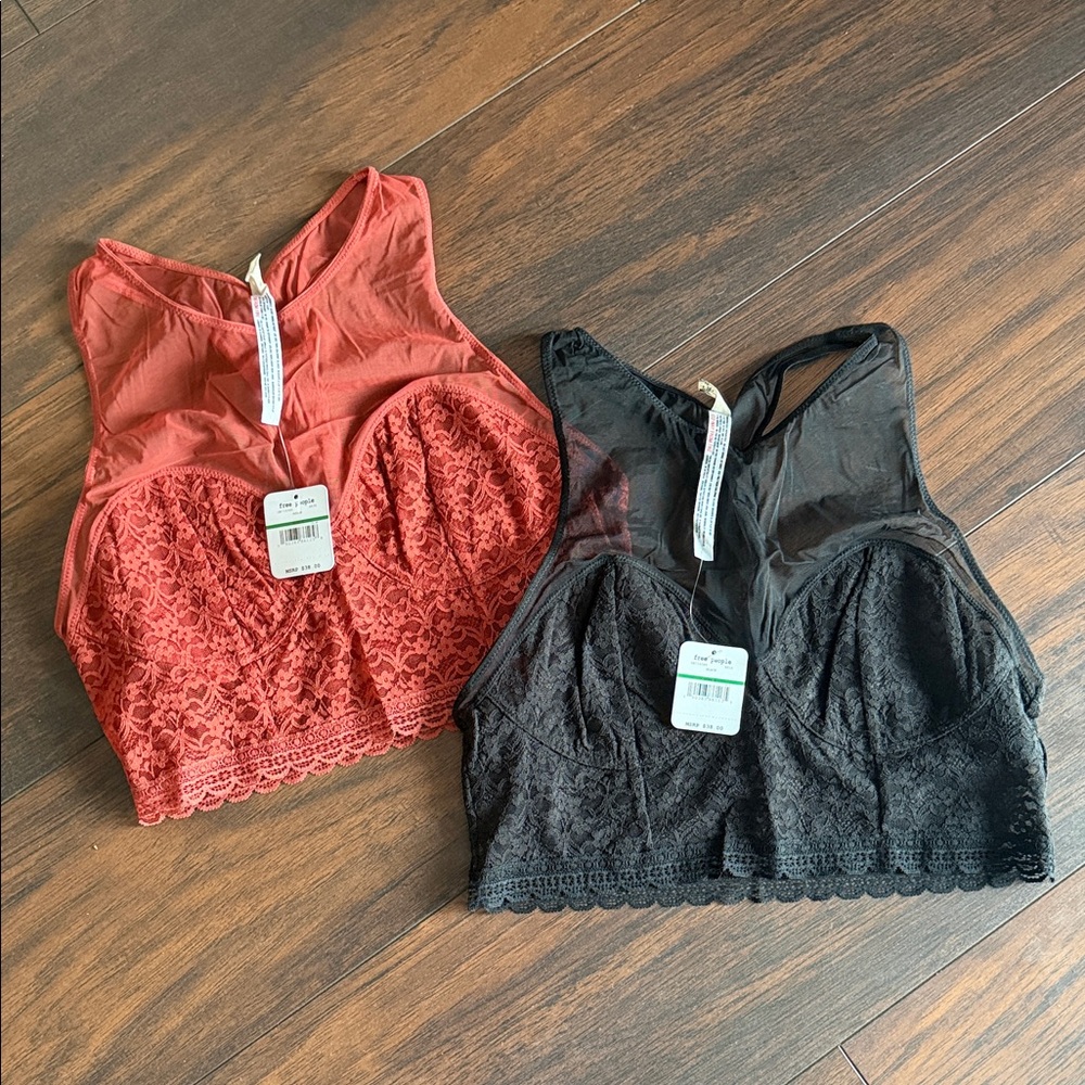 Free People Intimately - Stay with me bralette Black/Adobe Set of 2